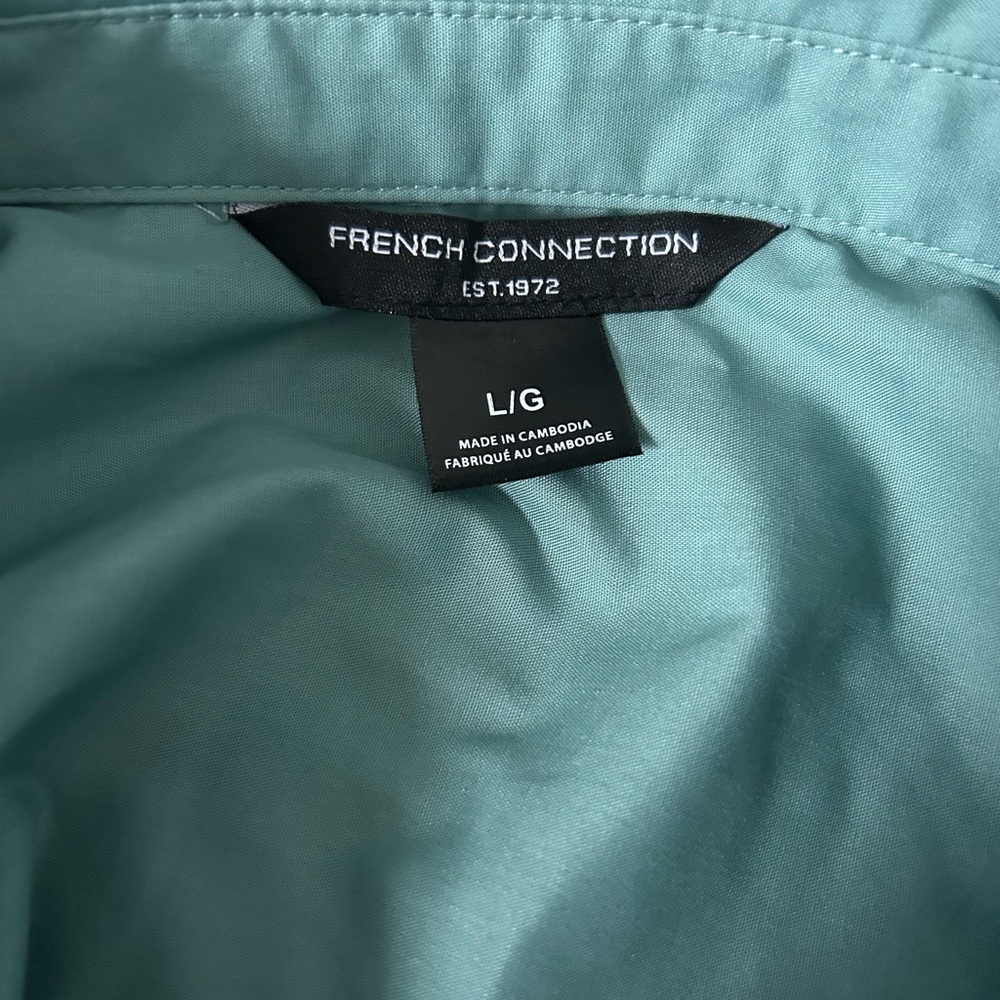 🔥🆕🔥 French Connection Teal Long Sleeve Henley Blouse - Size L - Picture 4 of 8